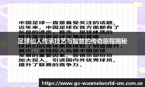 足球仙人传承技艺与智慧的传奇旅程揭秘